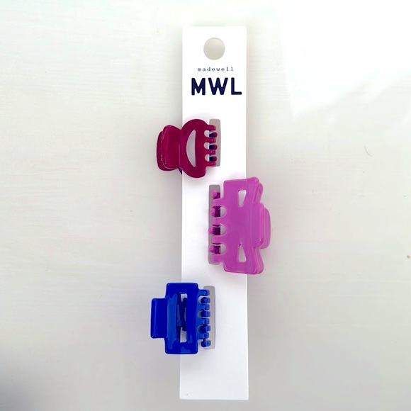Madewell - Three-Pack MWL (Re)Sourced Mini Claw Hair Clips - Picture 2 of 3